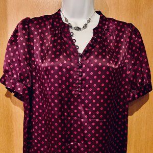 🌟$40💰Banana Republic Silk Blouse Polka-Dot